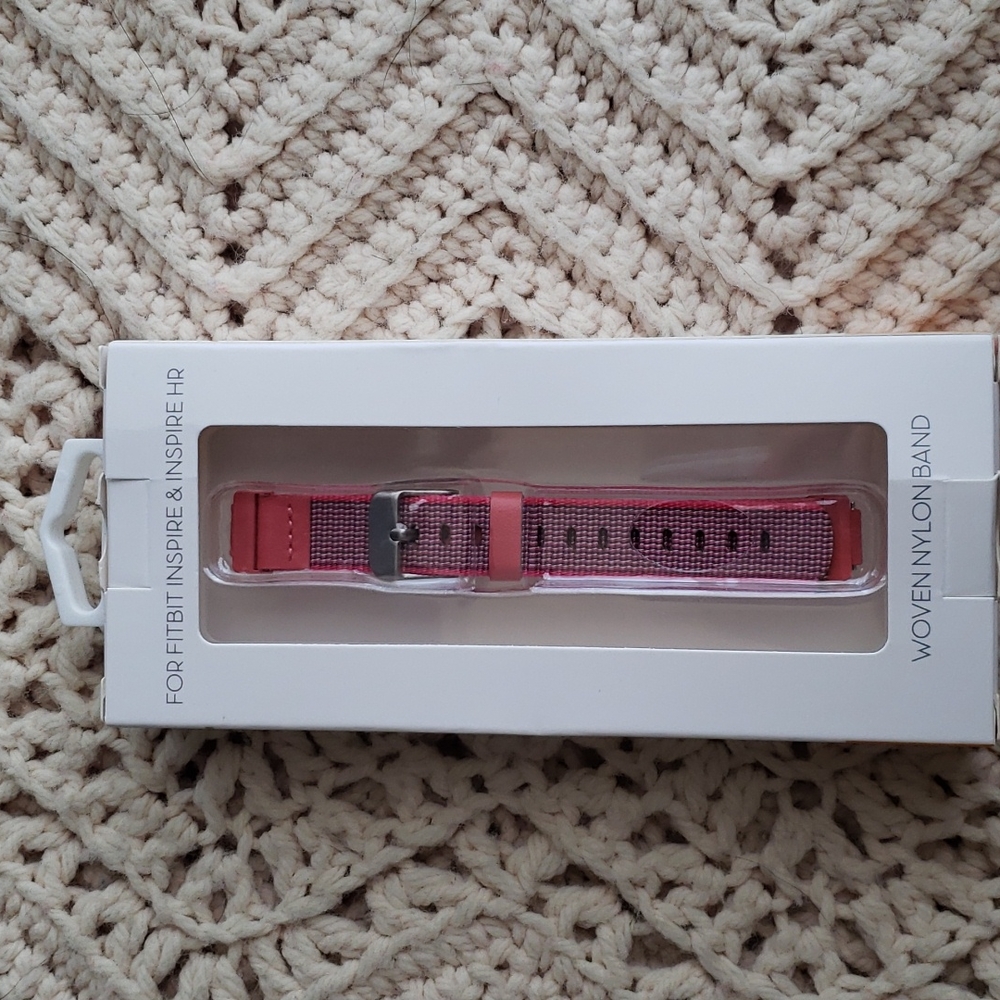 Fitbit Inspire & Inspire HR Red/Pink Woven Nylon Band - Picture 3 of 4